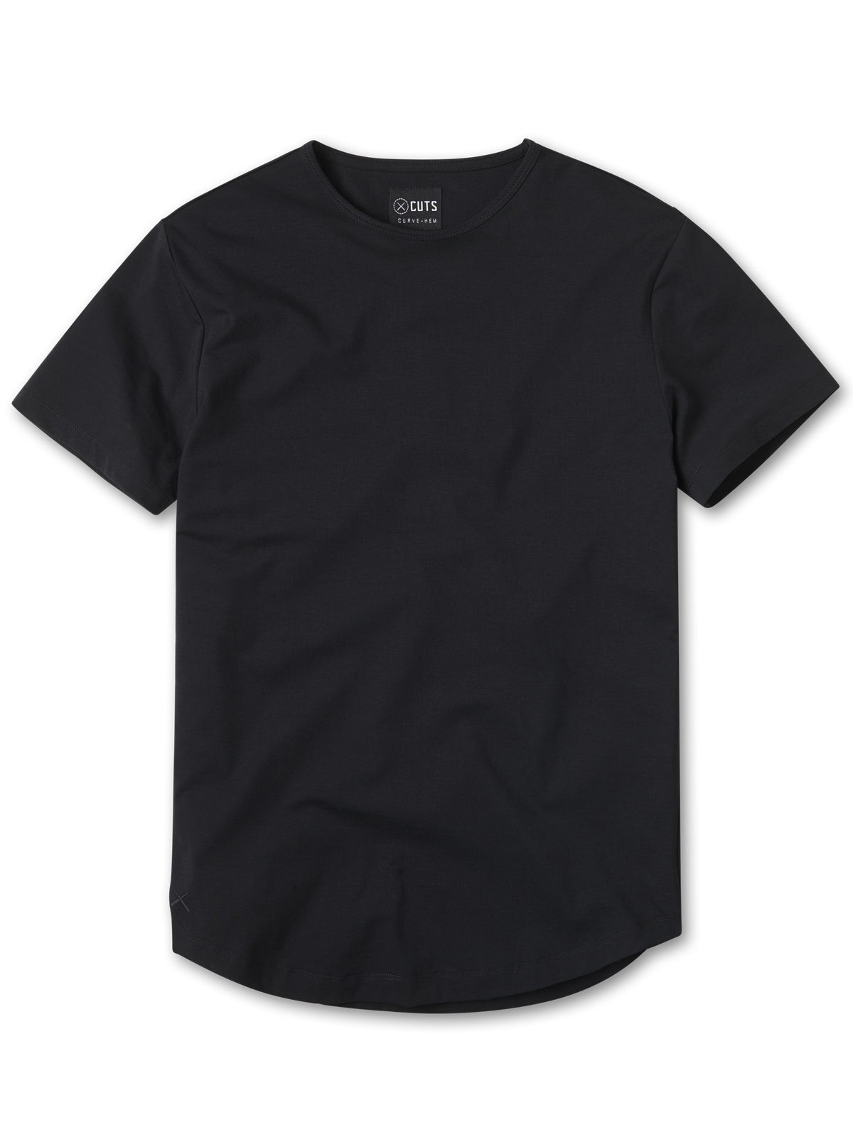 Black Crew Shirt | Men's Curved Hem T-Shirt | Cuts Clothing