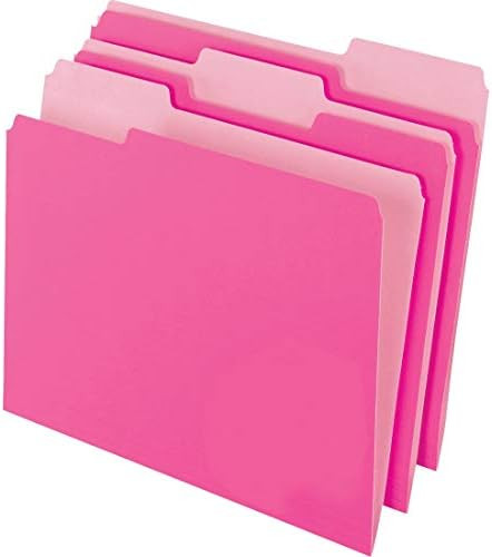 Pendaflex Two-Tone Color File Folders, Letter Size, 1/3 Cut, Pink, 100 Per box (152 1/3 PIN) | Amazon (US)