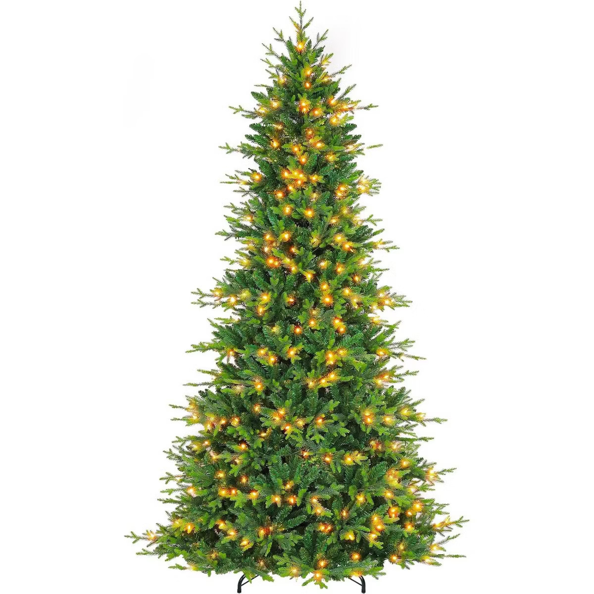 Vivatrees 7.5/9/12 Ft Prelit Artificial Christmas Tree With Warm White Lights, Metal Stand, Hinge... | Target
