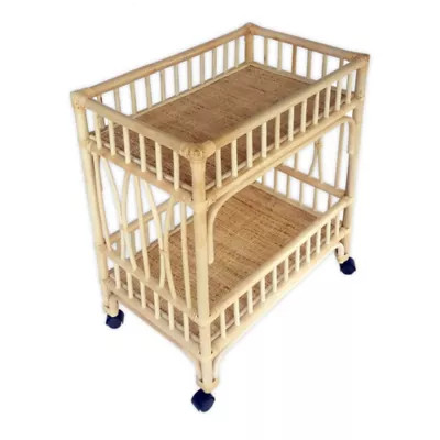 Global Caravan™ Marari Rattan Bar Cart | Bed Bath & Beyond | Bed Bath & Beyond