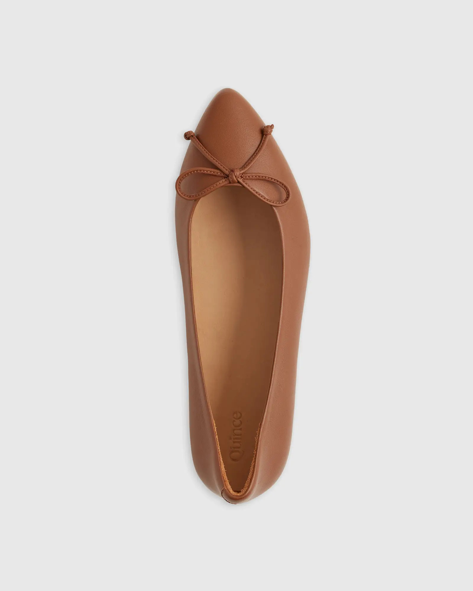 Italian Leather Pointed Bow Flat | Quince