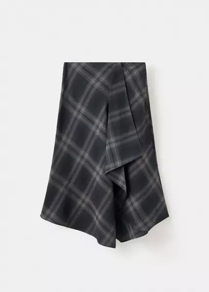 Checked asymmetric skirt | Mango (US/MX/AU)
