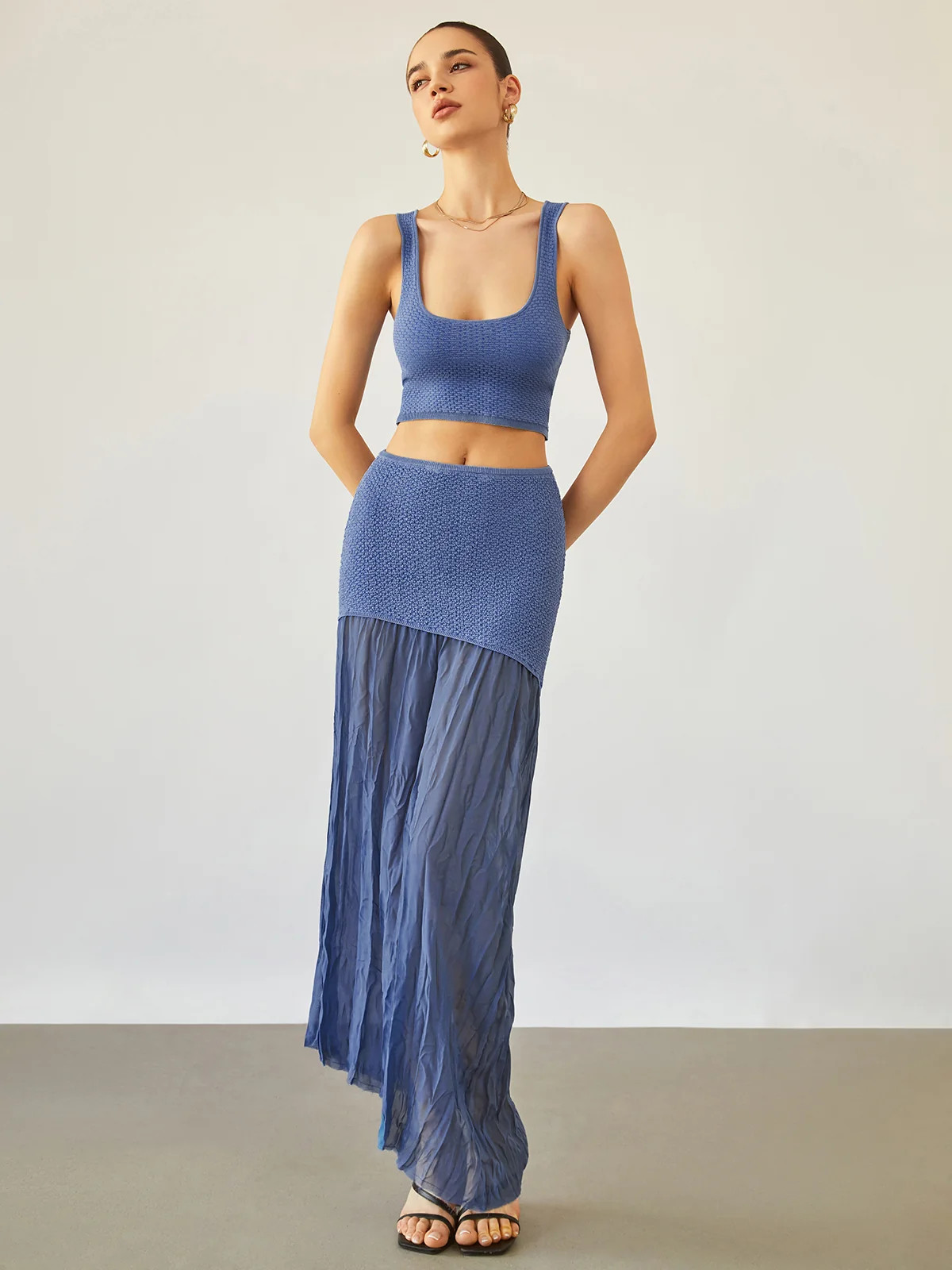 Sea Breeze Crop Knit Top | Commense