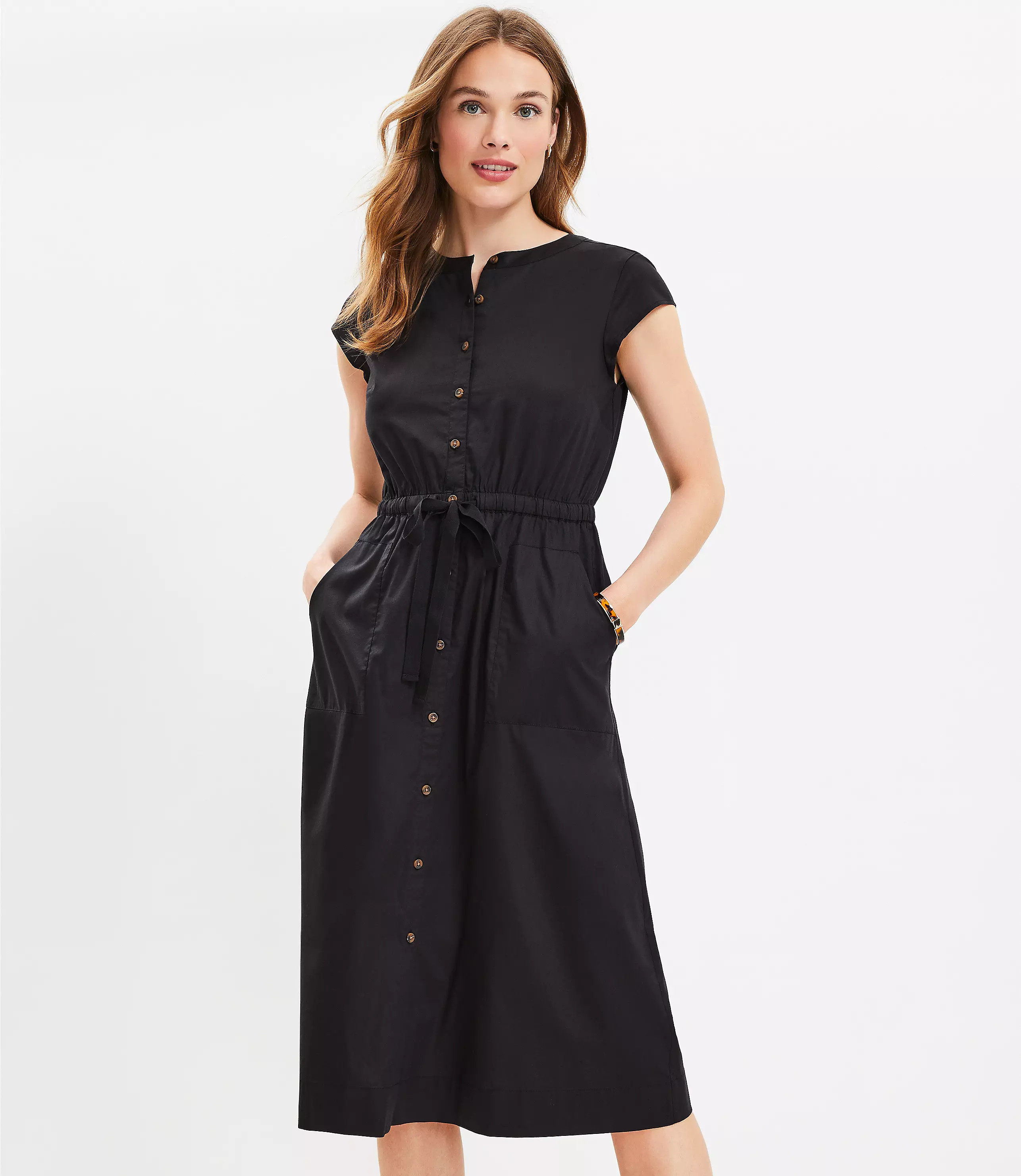 Petite Utility Midi Shirtdress | LOFT