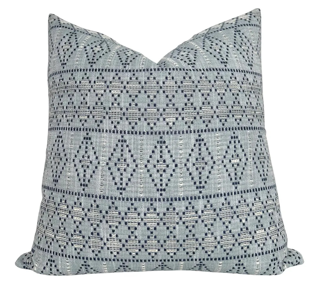 SOUK Pillow Cover in Indigo Sky, Designer Decorative Pillows, Peter Dunham Textiles, Indoor Outdo... | Etsy (US)