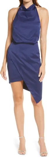 Camo Asymmetric Satin Cocktail Dress | Nordstrom