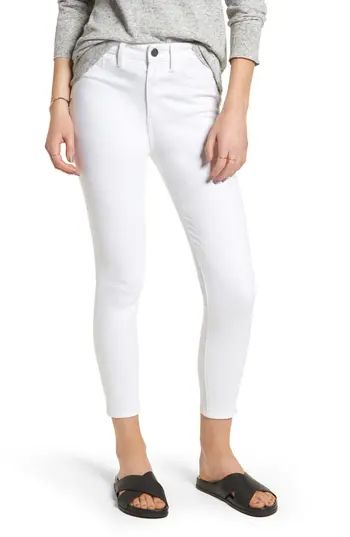 Women's Treasure & Bond Charity High Waist Crop Skinny Jeans, Size 23 - White | Nordstrom