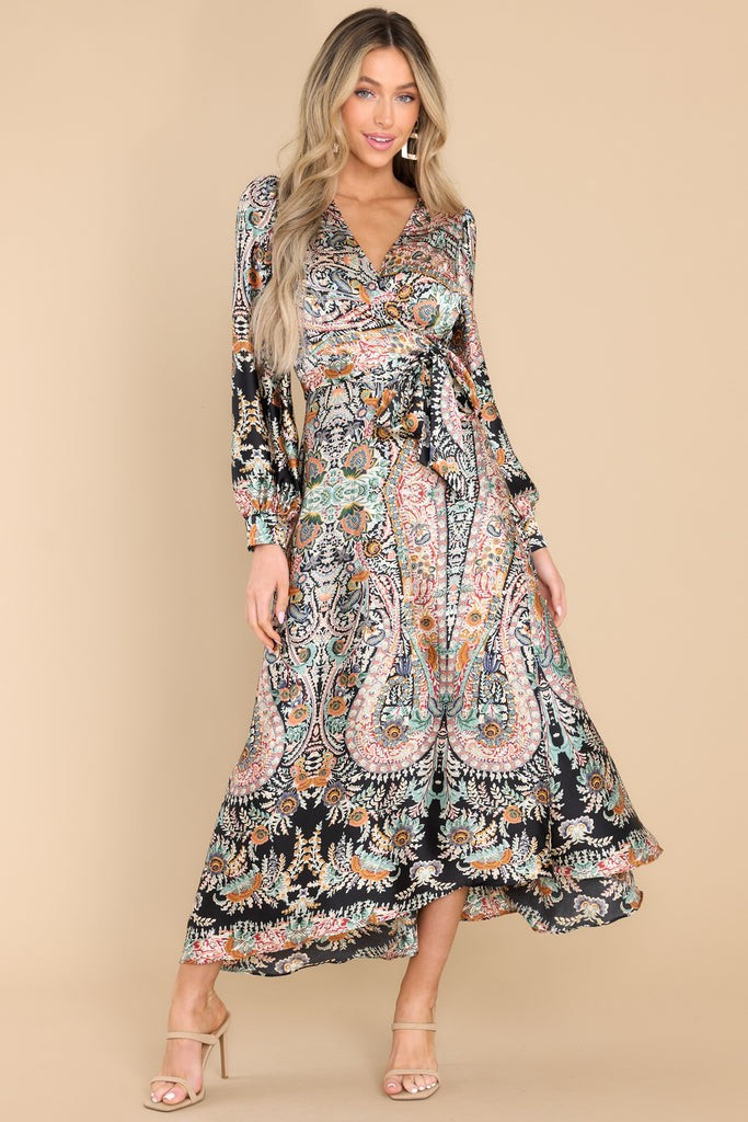 My Goodness Black Multi Print Maxi Dress | Red Dress 