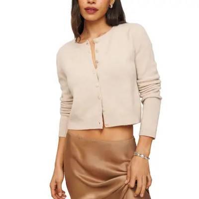 Reformation Clara Cashmere & Wool Cardigan Sweater in Bluebell at Nordstrom, Size X-Small | Nordstrom