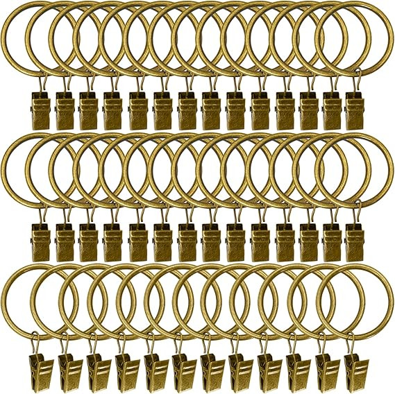 40 Pack Metal Curtain Rings with Clips, Drapery Clips with Rings, Curtain Rod Clips Hooks, Decora... | Amazon (US)