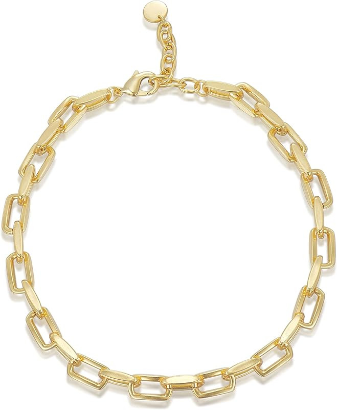 QOZAINE Solid 18K Real Gold Plated Chain Necklace for Women Teen Girls，Thick Chunky Gold Chain ... | Amazon (US)