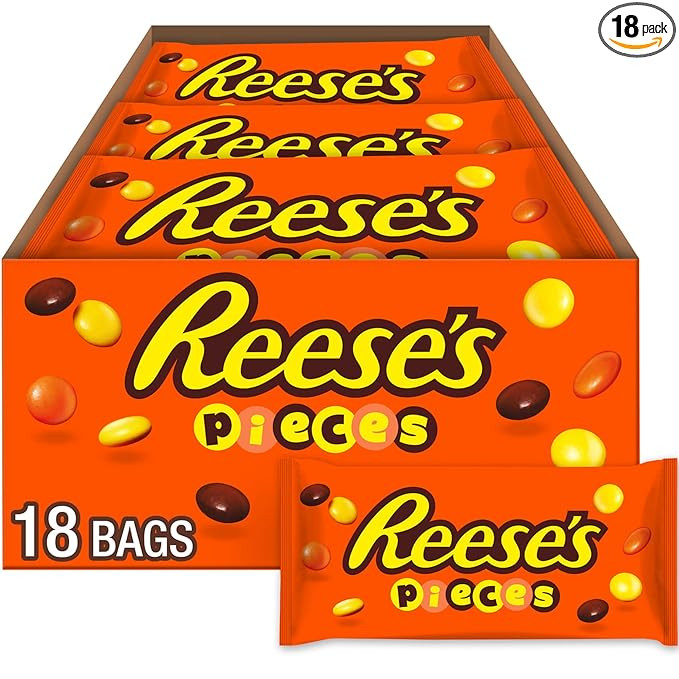 REESE'S PIECES Peanut Butter in a Crunchy Shell, Candy Bags, 1.53 oz (18 Count) | Amazon (US)