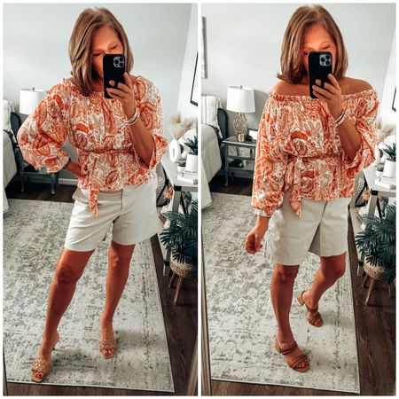 I am 💯Loving this blouse from Pink Lily! Fits tts, use code MARCH20 for 20% off your order. Styled them with Bermuda shorts from Talbots, added a few pairs from J.Crew Factory below that are less expensive! 

Spring outfit, spring blouse, casual outfit, shorts, sale, Easter, fashion over 40

#LTKstyletip #LTKfindsunder50 #LTKsalealert