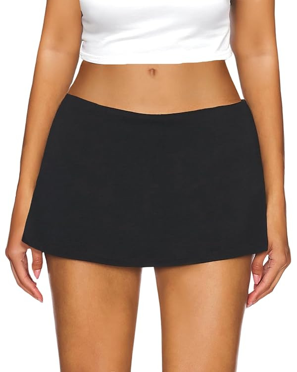 AnotherChill Women's Low Rise Mini Skort Skirt with Built-in Shorts | Amazon (US)