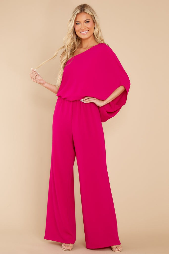 Dreaming Of New Fuchsia One Shoulder Jumpsuit | Red Dress 