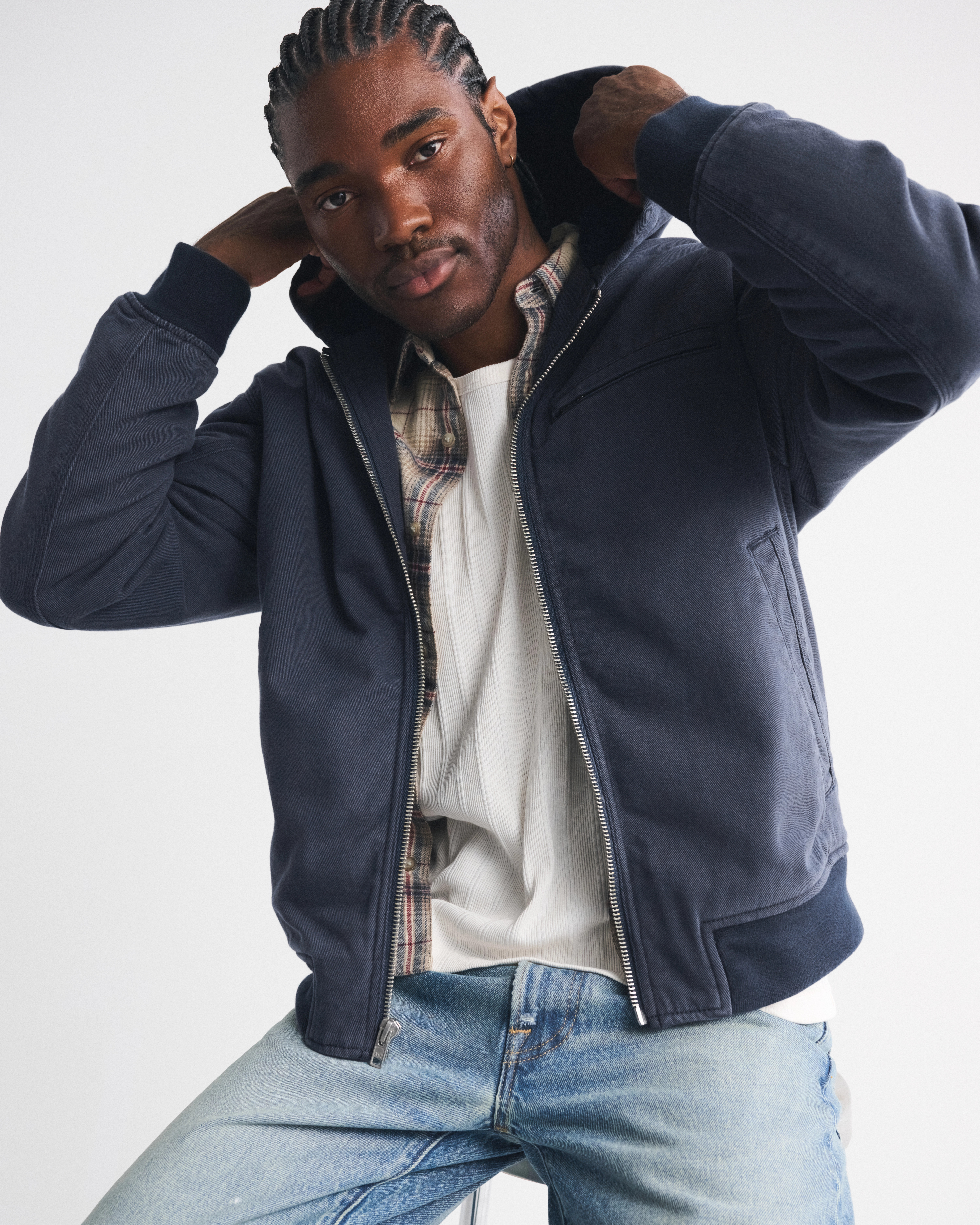 Workwear Hooded Bomber Jacket | Abercrombie & Fitch (US)