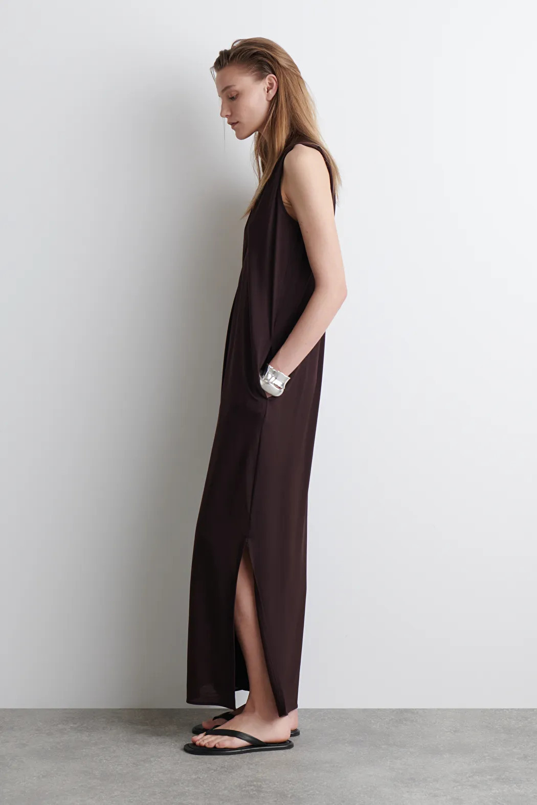 DRAPED V-NECK MAXI DRESS | COS (US)