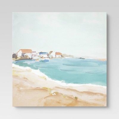24" x 30" Abstract Houses by the Beach Wall Canvas - Threshold™ | Target