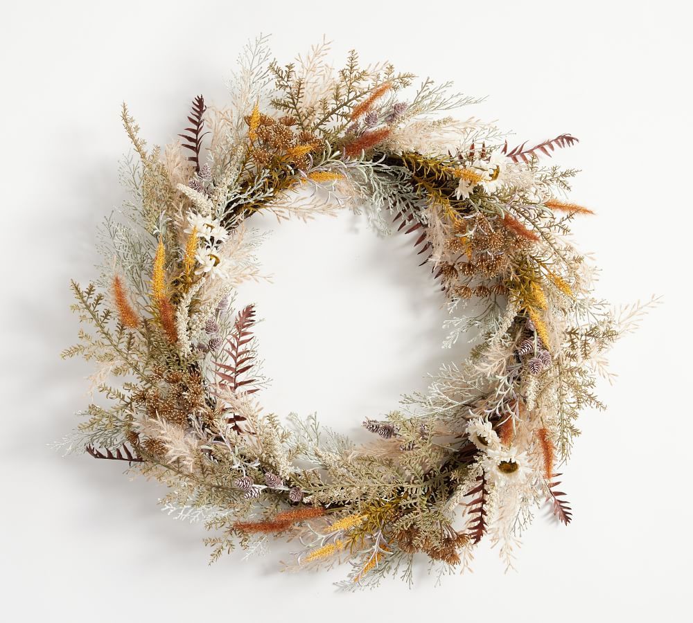 Faux Wild Grass Wreath, Natural | Pottery Barn (US)