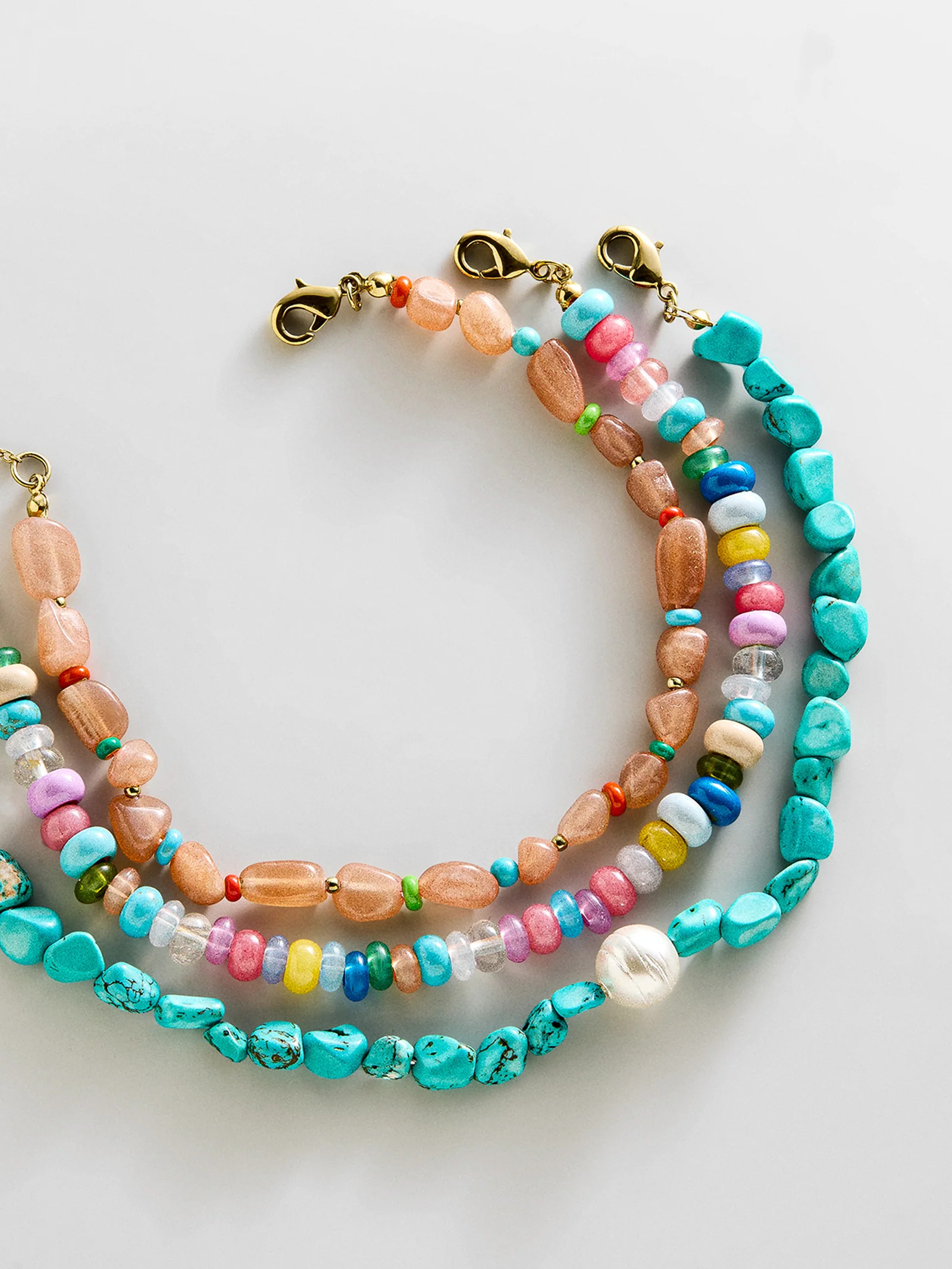 Brooke Semi-Precious Waterproof Anklet Set - Bright Multi | BaubleBar