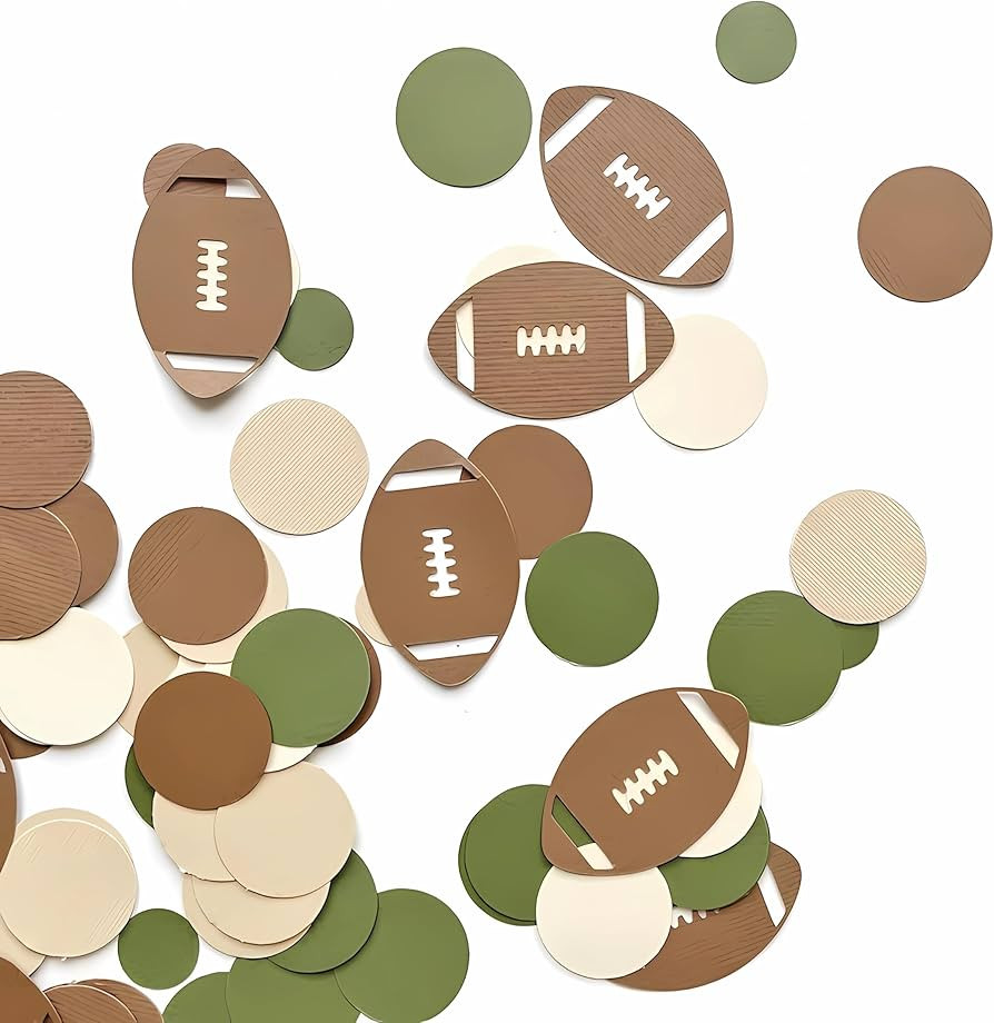 Football Confetti, 200 pcs Birthday Sports Themed Party Confetti, Birthday Party Favor Table Deco... | Amazon (US)
