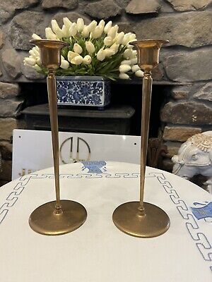 Antique pair arts and crafts jarvie style bronze candlesticks nouveau  | eBay | eBay US