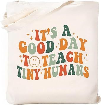 Kimoli Teacher Appreciation Gifts Canvas Tote Bags Aesthetic Travel Beach Bag Summer Reusable Gro... | Amazon (US)