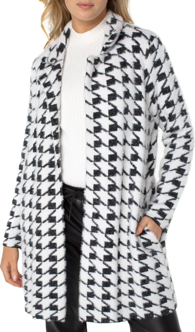 Houndstooth Open Front Coatigan Sweater | Nordstrom