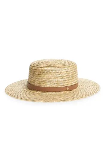 Women's Sole Society Wide Brim Straw Boater Hat - Beige | Nordstrom
