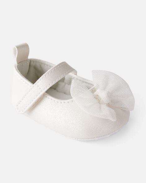 Baby Girl Tulle Bow Dress Shoes - White | Carter's Inc