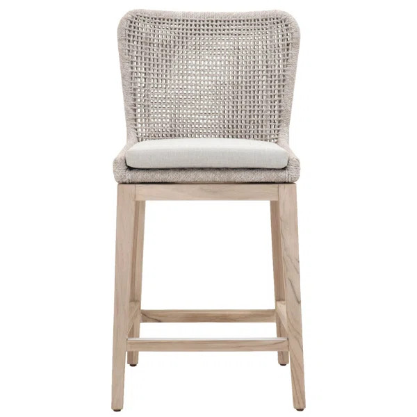 Cecil 26.5" Teak Bar Stool with Cushion | Wayfair North America