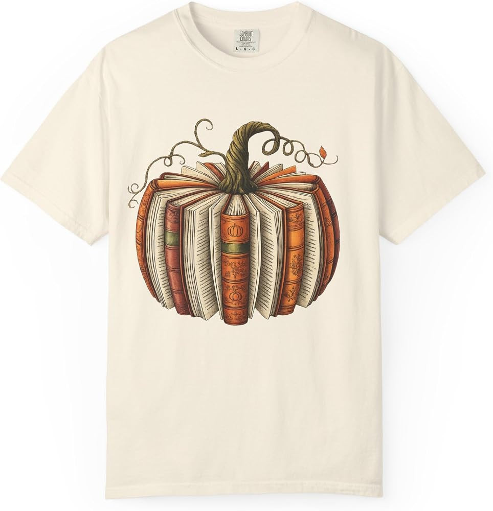Vintage Book Pumpkin T-Shirt | Literary Fall Reading Tee | Amazon (US)