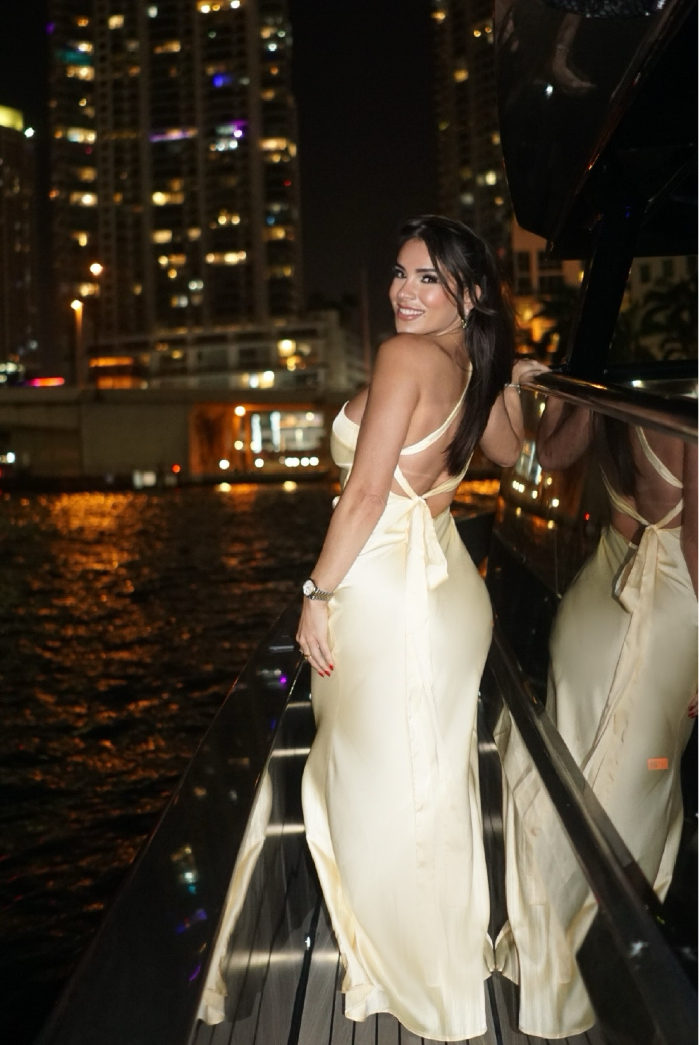 Sexy Minimalist Solid Satin One Shoulder Backless Dress