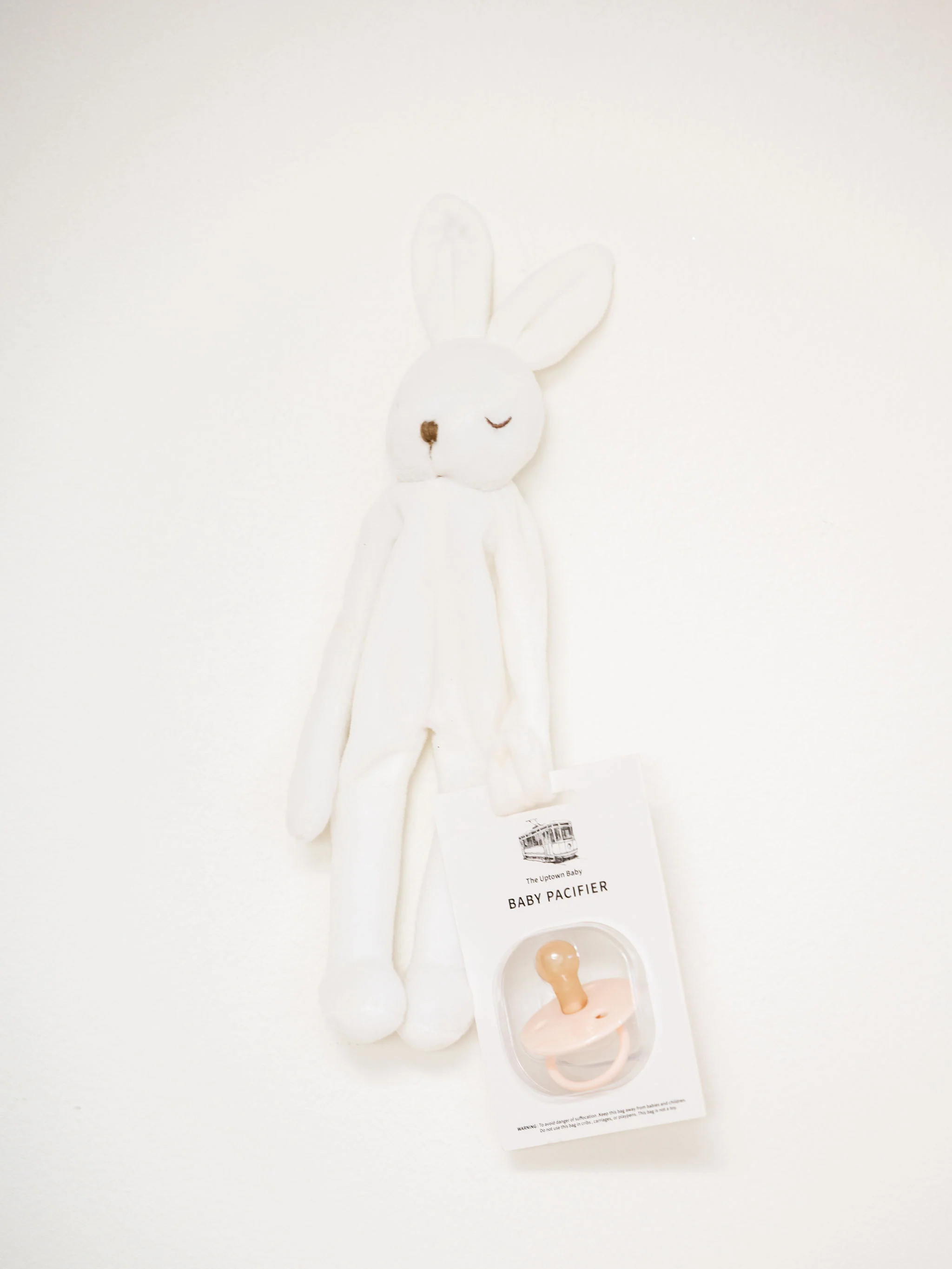 Bunny Lovey / Paci Holder - White | The Uptown Baby