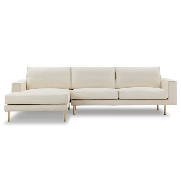 Deborah Left Sectional Sofa Alabaster White - Poly & Bark | Target