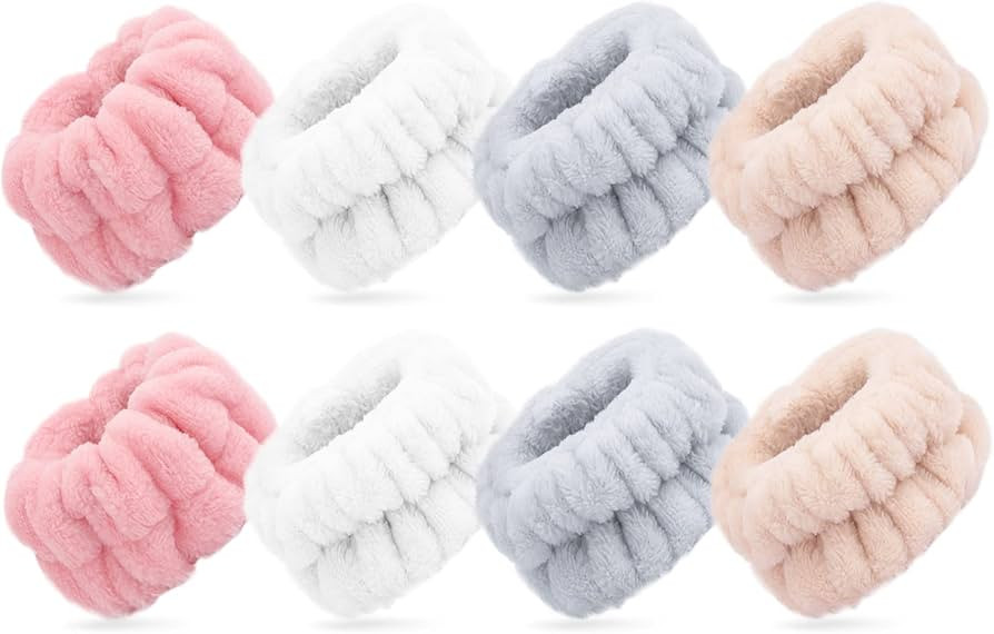 Ondder Wrist Spa Wash Band 4 Paris Wrist Towels for Washing Face Solid Color Wrist Towels Elastic... | Amazon (US)