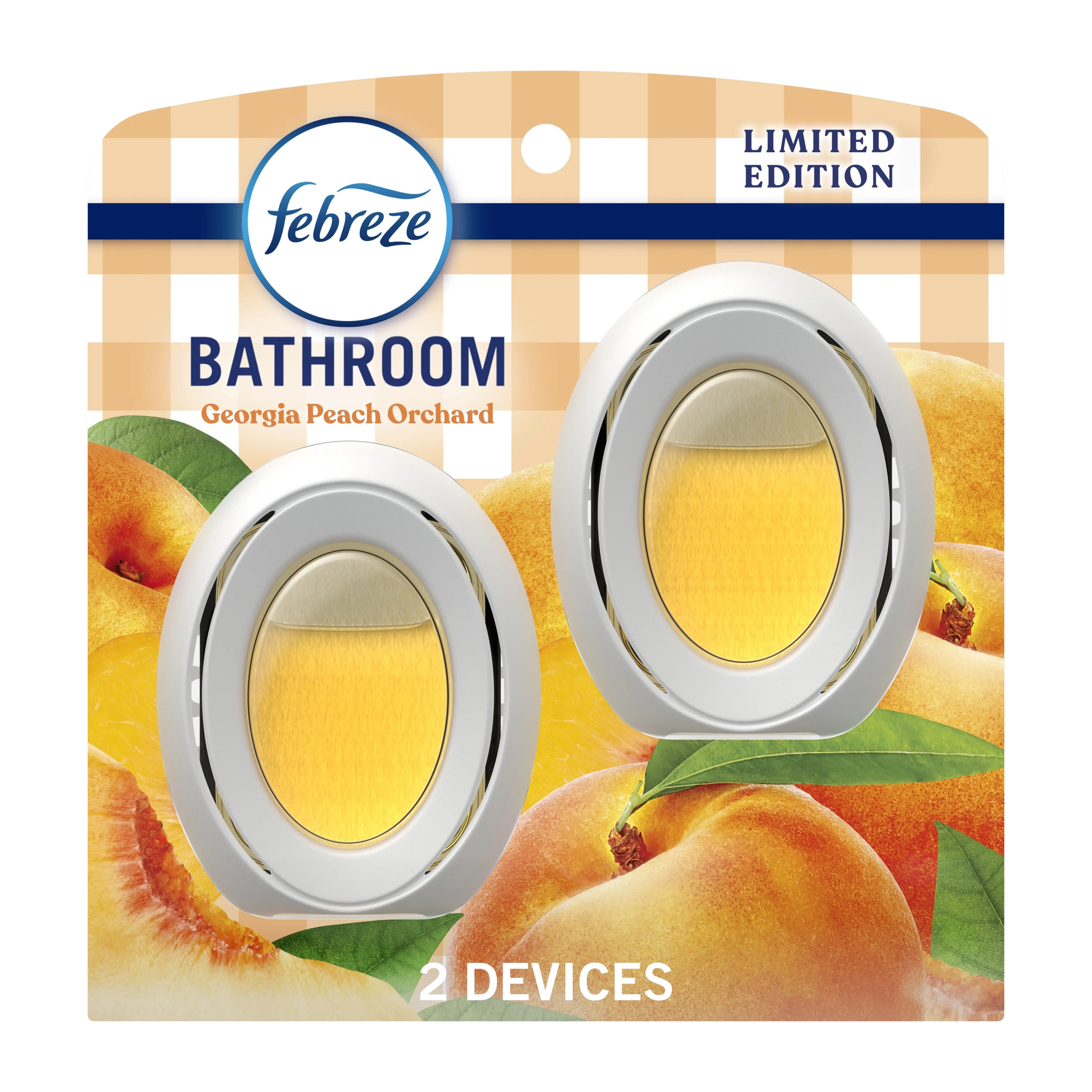 Febreze Bathroom Air Freshener, Small Spaces Odor-Fighting, Georgia Peach Orchard, 2 Count | Walmart (US)