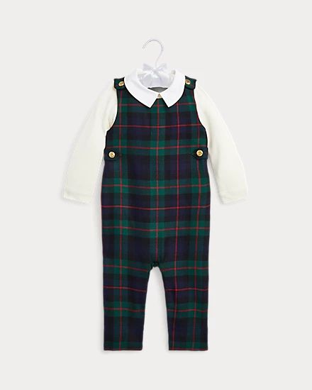 Cotton Bodysuit & Plaid Wool Overall Set | Ralph Lauren (UK)