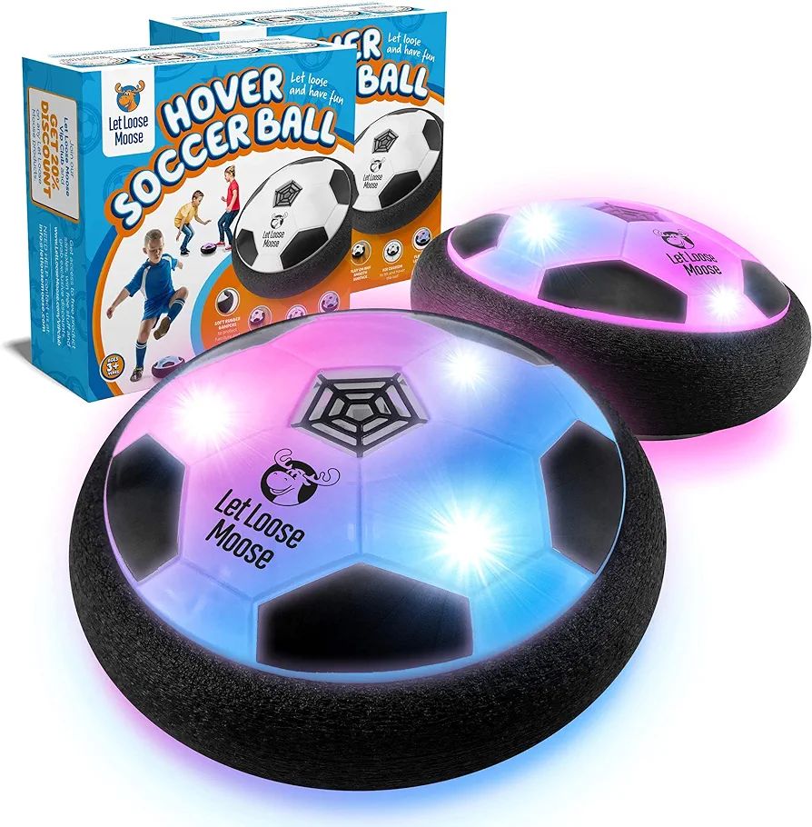 Juego de 2 pelotas de fútbol LLMoose Hover con luces LED y parachoques de espuma suave para prot... | Amazon (US)