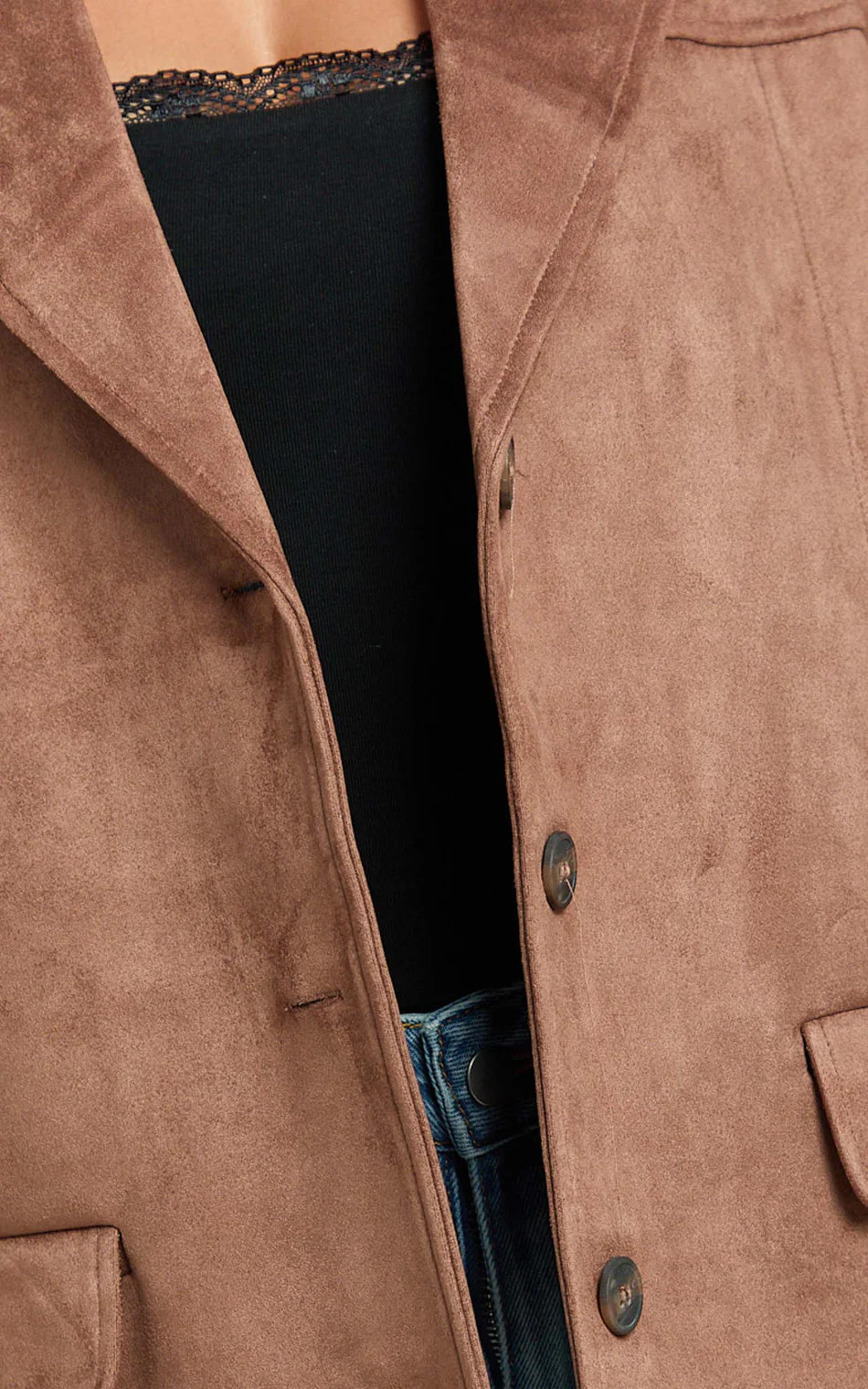 Priscilla Jacket - Faux Suede Relaxed Fit Jacket in Brown Tan | Showpo (US, UK & Europe)