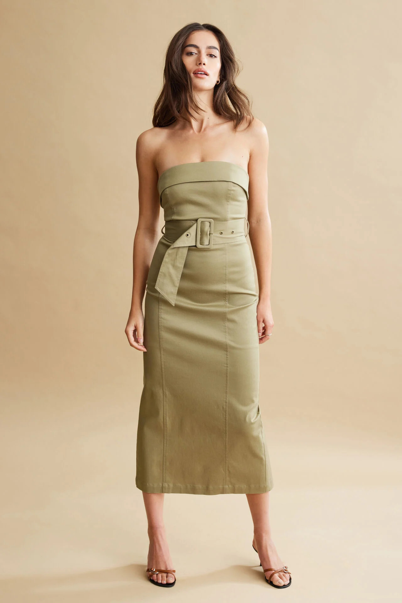 Belted Midi Tube Dress | Dynamite Clothing