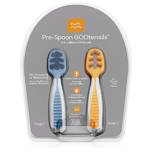 NumNum Pre-Spoon GOOtensils | Baby Spoon Set (First Stage + Second Stage) | BPA Free Silicone Sel... | Amazon (US)