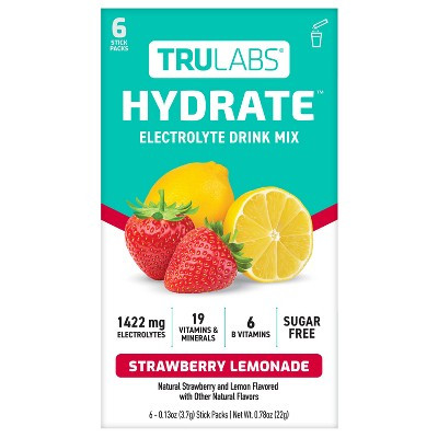TruLabs Hydrate Sports Drink - Strawberry Lemonade - 0.78oz/6ct: Non-Caffeinated, Powdered, Drink Mixes and Enhancers | Target