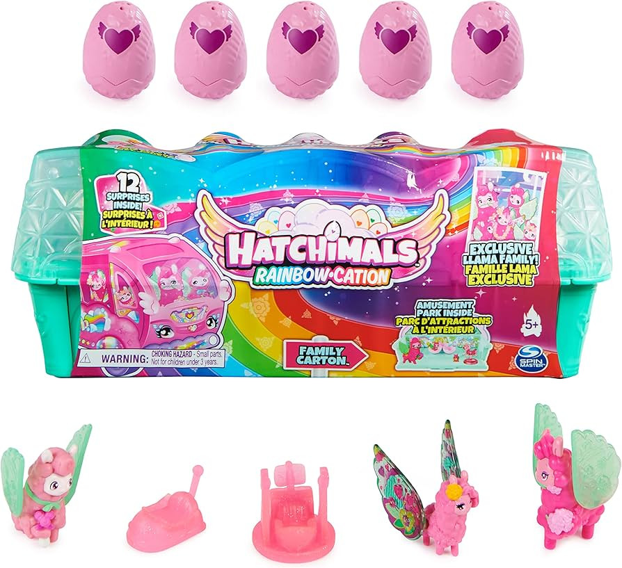 Hatchimals CollEGGtibles, Rainbow-Cation Llama Family Carton with Surprise Playset, 10 Characters... | Amazon (US)