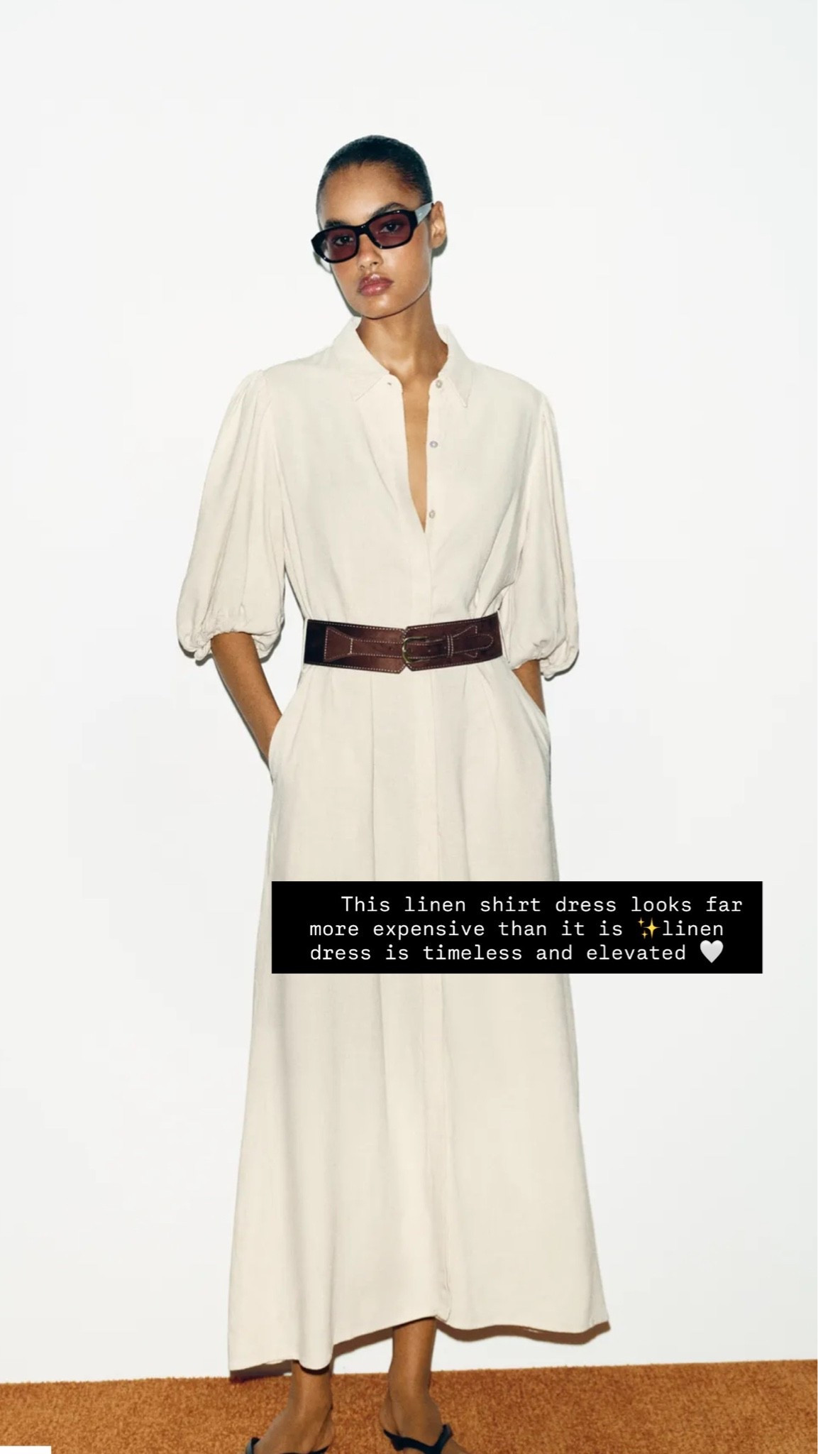 This linen shirt dress looks far more expensive than it is ✨

 the kind of linen dress that feels really timeless and elevated 🤍
￼
Linen dress white dress time pieces summer dress