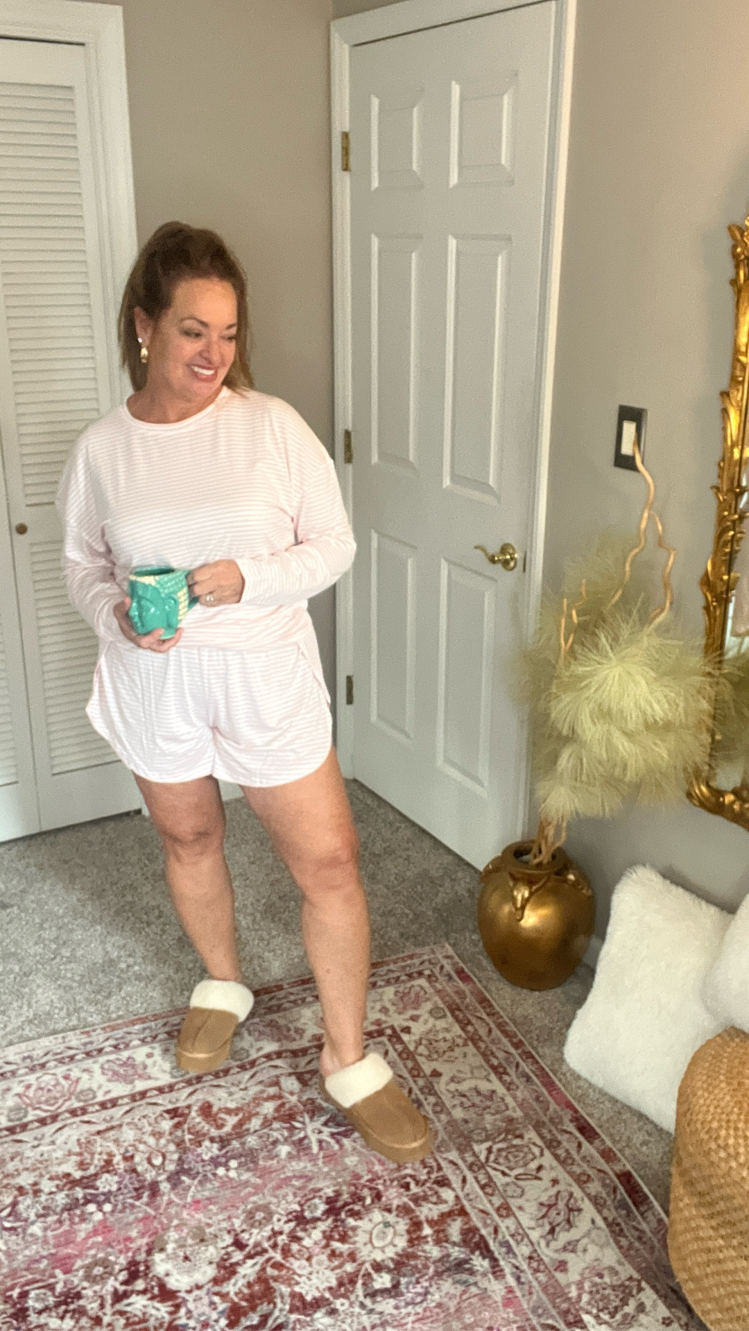 Baby pink striped pj short set! A fabulous gift idea. Perfect for Valentine’s day, girls trips, lounge wear. Available in other colors.

#LTKHome #LTKmorningroutine #LTKGiftGuide