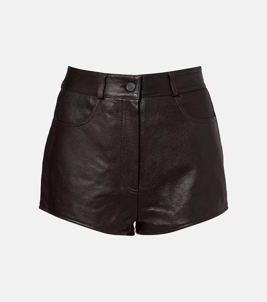 The Frankie Shop Loen high-rise leather micro shorts | Mytheresa (US/CA)