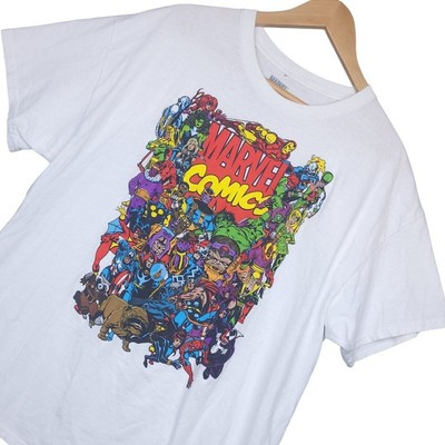 Retro Marvel Comics Graphic T-Shirt Size XL White | eBay US