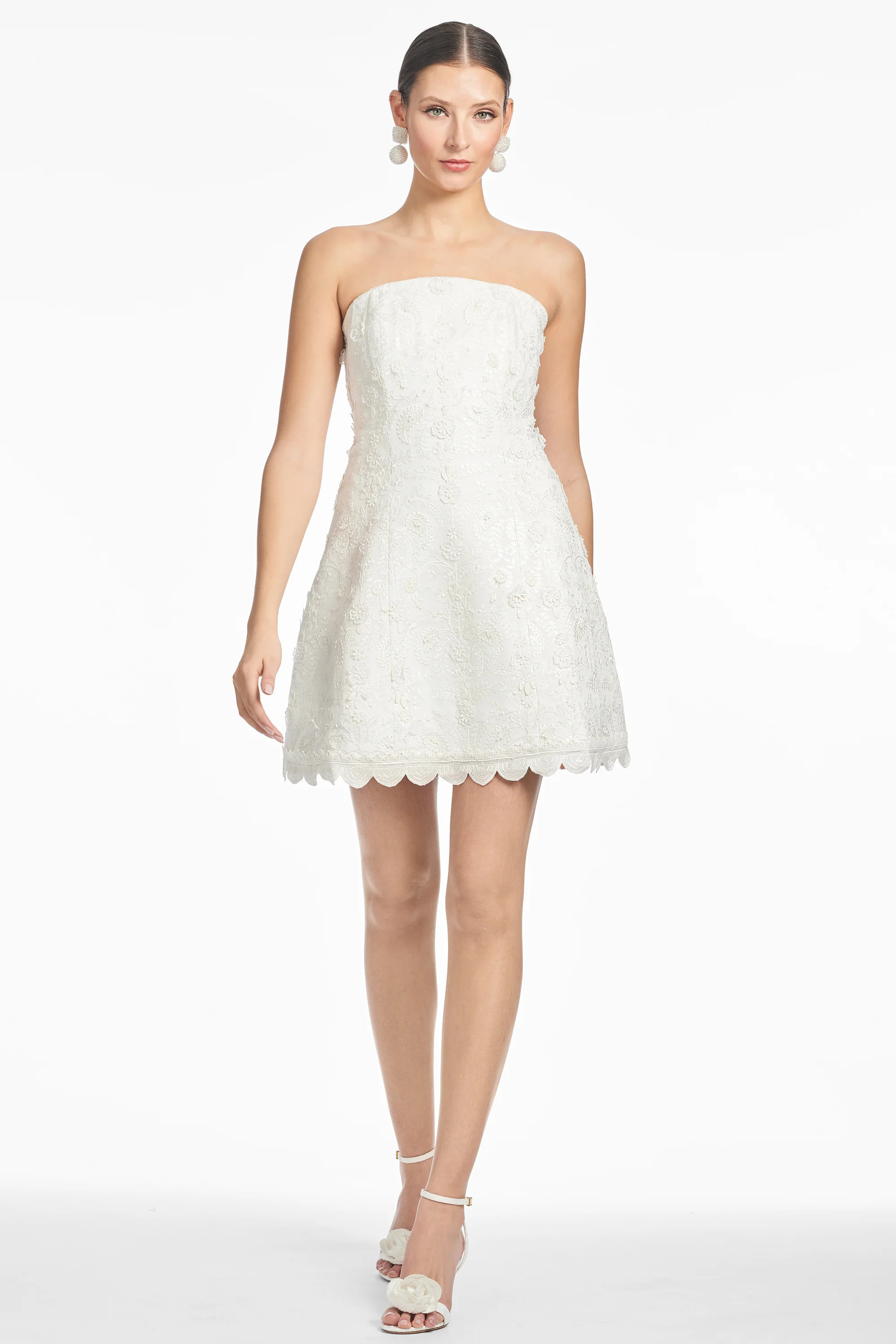 EMBELLISHED ALANNA DRESS - IVORY | Sachin and Babi