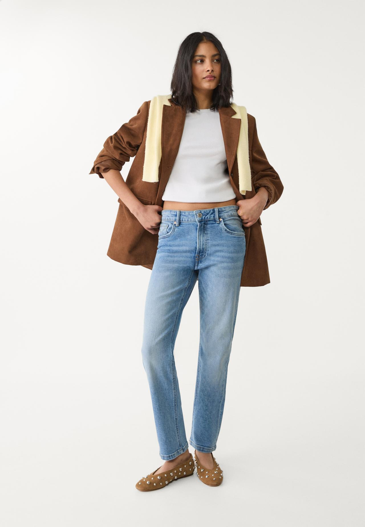 1465 Slim-fit mom jeans | Stradivarius (UK)